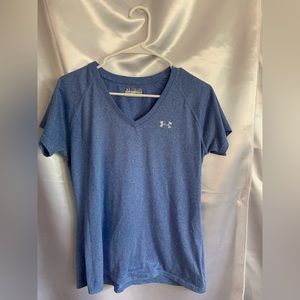 Blue Under Armour Semi-Fitted Heat Gear Workout Shirt